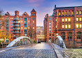 Historic Red Brick Buildings in Hamburg, Germany