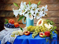 Lilies, Fruits and Berries on the Table