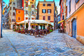 Cobbled Street in the Old Town of Rovinj, Croatia