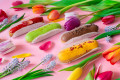 Delightful Eclairs and Vibrant Tulips