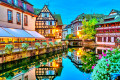 Water canal in the Old Town of Strasbourg, France