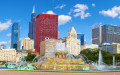 Chicago Skyline with Buckingham Fountain, USA