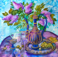 Still Life with a Jug and Lilac Branches