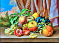 Fruit Still Life in Front of a Drapery