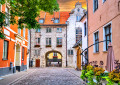 Medieval Street in Old Riga, Latvia, Europe