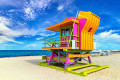 Lifeguard Tower in Miami Beach, Florida, USA