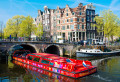 Sightseeing Boat on a Canal in Amsterdam