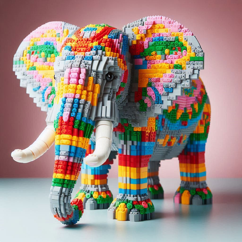 Lego elephant jigsaw puzzle in Susan Robson puzzles on TheJigsawPuzzles.com