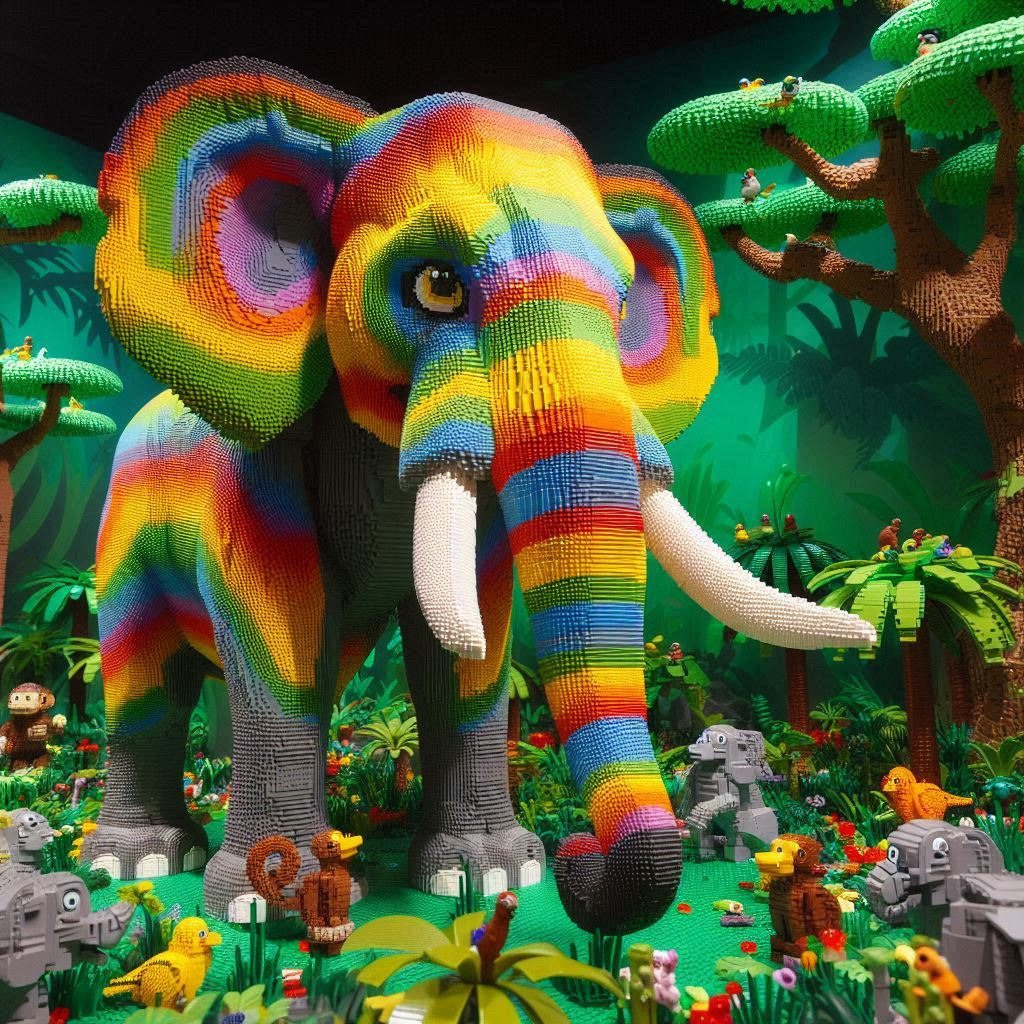 Lego elephant 2 jigsaw puzzle in Susan Robson puzzles on TheJigsawPuzzles.com