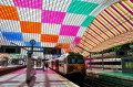 Train at Guillemins Station in Liège, Belgium