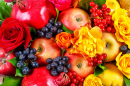 Ripe Fruits and Beautiful Flowers