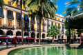 Fountain in the Royal Square in Barcelona, ​​Spain