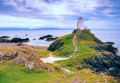 Lighthouse on Llanddwyn Island in North Wales, UK