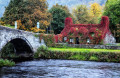 Nice House with Red Ivy in North Wales, UK