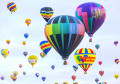Hot Air Balloons Flying over Albuquerque, NM, USA