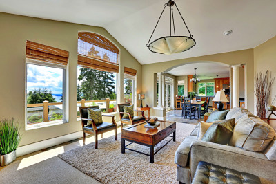 Living Room of a Luxury Home in the Northwest USA jigsaw puzzle in ...