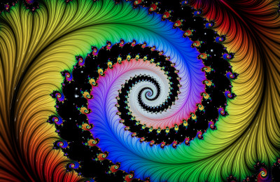 Spirale fractale unique de différentes couleurs Puzzle en Fractals ...