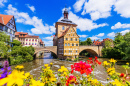 Two Bridges over the River Regnitz in Bamberg