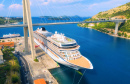 Cruise Ship and Bridge in Dubrovnik, Croatia