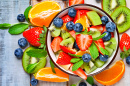 Bowl of Colorful Fruit Salad