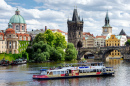 View of the Vltava River, Charles Bridge, Prague