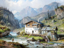 Sawmill in Alpine Landscape