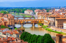 Panoramic View of the Arno River, Florence, Italy