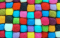 Colored Felt Balls Close-Up