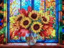 Sunflowers and Stained Glass