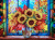 Sunflowers and Stained Glass