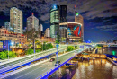 Riverside Expressway at Night, Brisbane, Australia