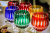 Colorful Crystal Glasses at a Flea Market