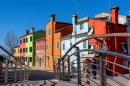 Pedestrian Bridge in Burano, Venice, Italy