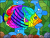 A Rainbow Butterflyfish in Stained Glass Style