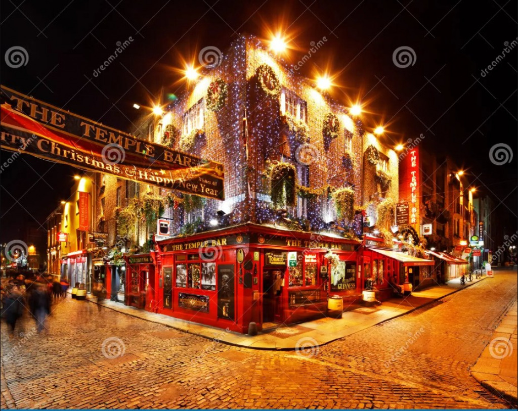 Temple Bar Christmas Exterior jigsaw puzzle in Carolyn Wright puzzles on TheJigsawPuzzles.com