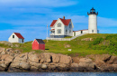 Cape Neddick Light on Nubble Island, Maine, USA
