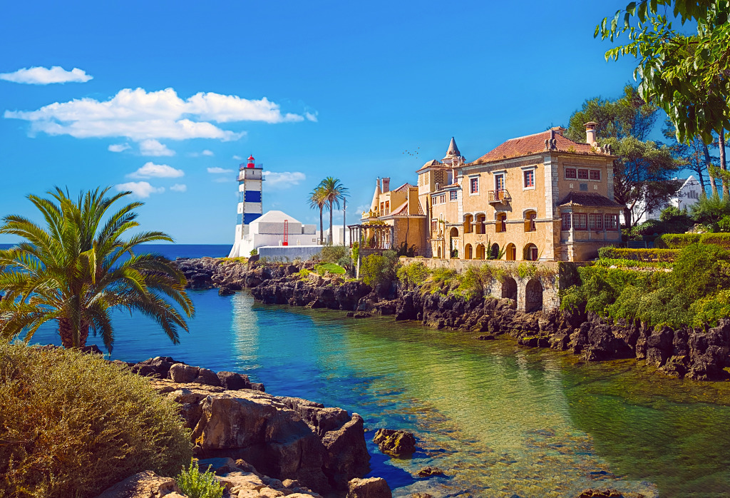 Farol de Santa Marta Lighthouse, Cascais, Portugal jigsaw puzzle in Great Sightings puzzles on TheJigsawPuzzles.com