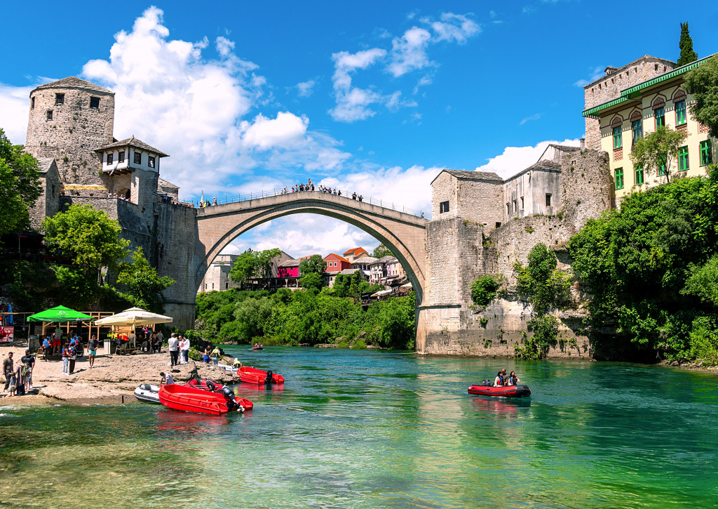 Old Bridge Mostar, Bosnia and Herzegovina jigsaw puzzle in Bridges puzzles on TheJigsawPuzzles.com