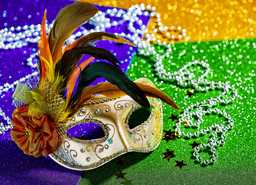 Colorful Mardi Gras Mask jigsaw puzzle in Macro puzzles on TheJigsawPuzzles.com