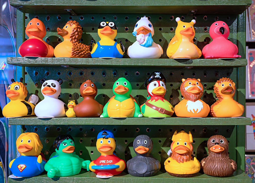 Rubber Ducks in a Shop, Brighton, East Sussex, UK jigsaw puzzle in Macro puzzles on TheJigsawPuzzles.com