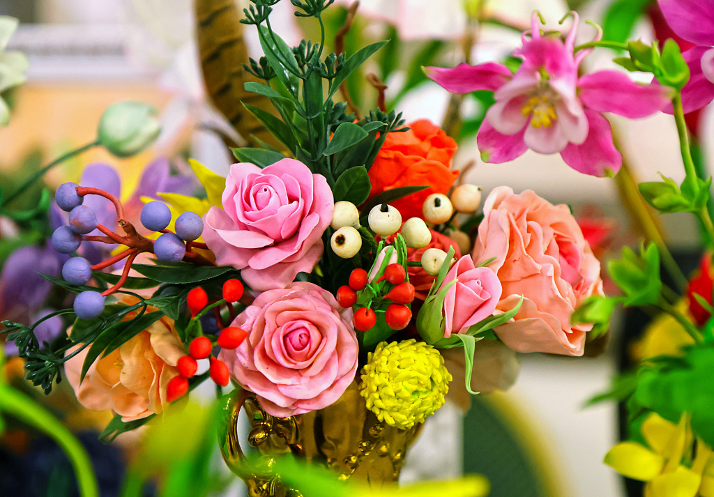 Handmade Artificial Flowers jigsaw puzzle in Flowers puzzles on TheJigsawPuzzles.com