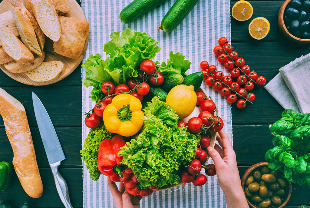 Serving a Vegetarian Meal jigsaw puzzle in Fruits & Veggies puzzles on TheJigsawPuzzles.com