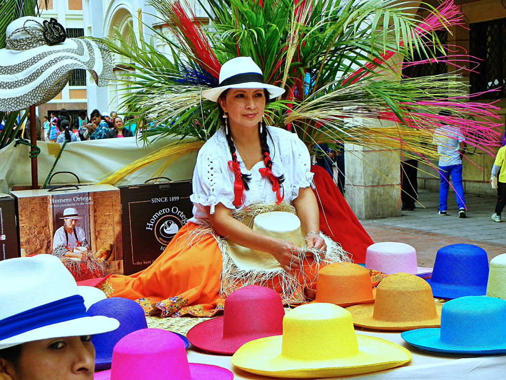 A Young Woman Weaving Hats in Cuenca, Ecuador jigsaw puzzle in People puzzles on TheJigsawPuzzles.com