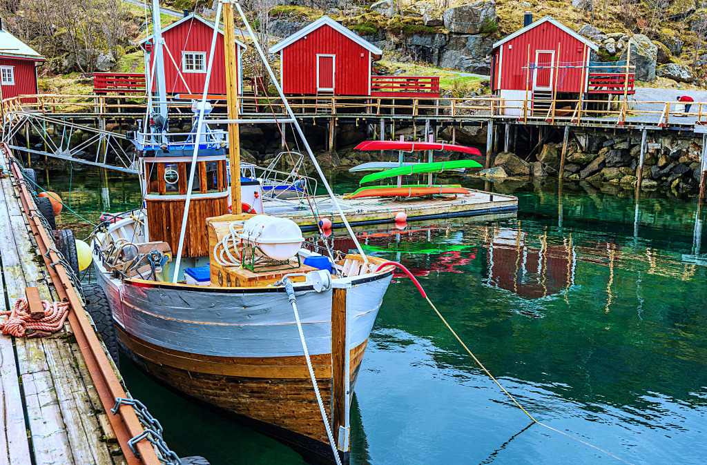 The Fishing Village of Nusfjord, Lofoten Islands jigsaw puzzle in Puzzle of the Day puzzles on TheJigsawPuzzles.com