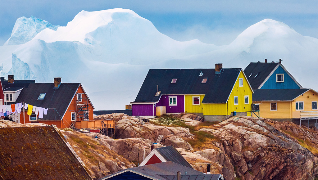 Icebergs near Downtown Ilulissat, Greenland jigsaw puzzle in Street View puzzles on TheJigsawPuzzles.com