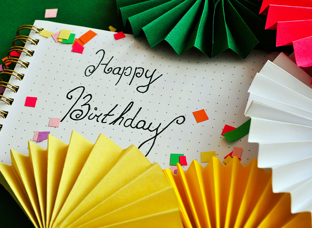 Colorful Happy Birthday Gift Card jigsaw puzzle in Puzzle of the Day puzzles on TheJigsawPuzzles.com