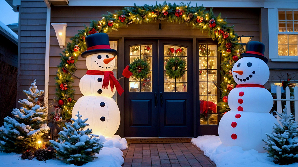 Décoration de Noël pour bonhomme de neige jigsaw puzzle in Puzzle du jour puzzles on TheJigsawPuzzles.com