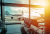 Airport Gate Waiting Area and Jet