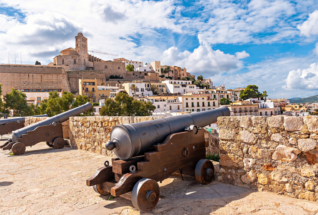 Medieval Cannons of the Ibiza Castle Wall jigsaw puzzle in Castles puzzles on TheJigsawPuzzles.com
