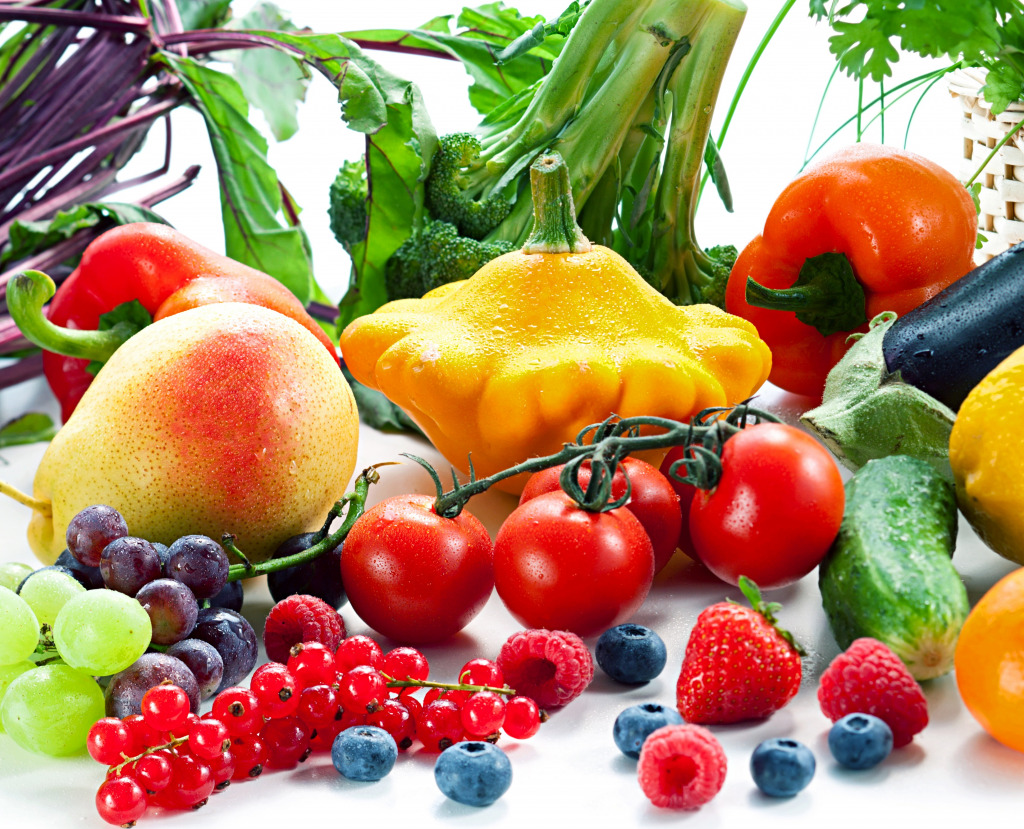 Fresh Vegetables, Fruits and Berries jigsaw puzzle in Fruits & Veggies puzzles on TheJigsawPuzzles.com